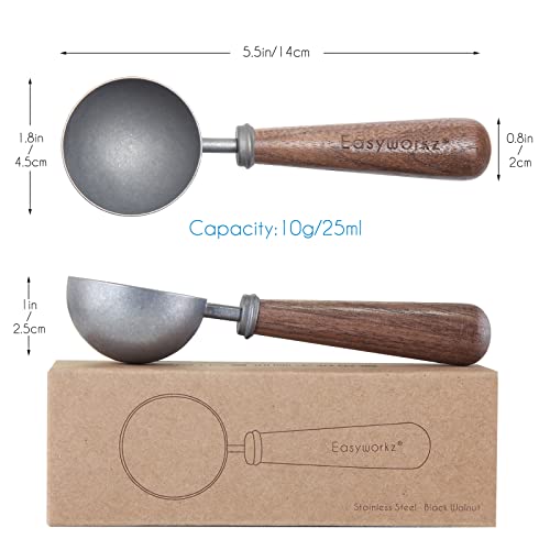 Retro Stainless Steel Coffee Spoon With Black Walnut Handle