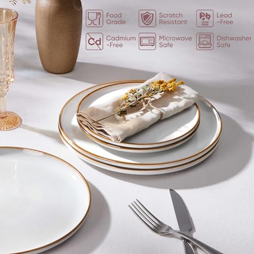 Ceramic 7.9 Inch Porcelain Dessert Plates Set of 6