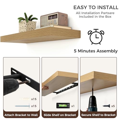 24 Inch Floating Shelves for Wall (2 Count)