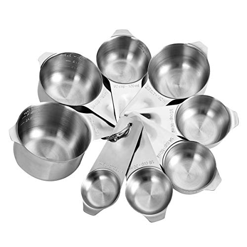 8 Pcs Stainless Steel Measuring Cups Set