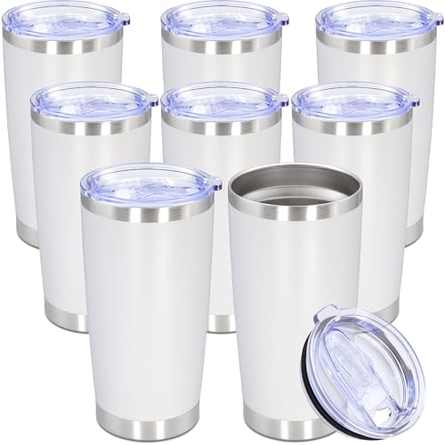 20oz Tumbler Stainless Steel Tumbler Coffee Tumbler with Lid White