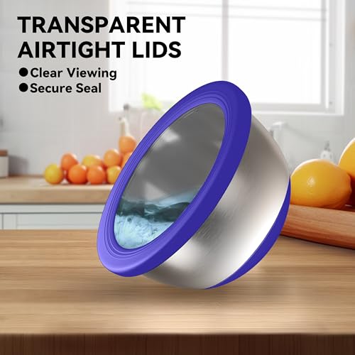 Stainless Steel Mixing Bowls with Lids (5 Count)