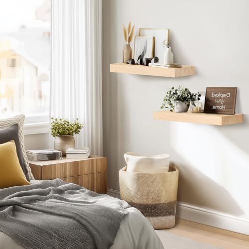 Solid Wood Floating Shelves (2 Count)