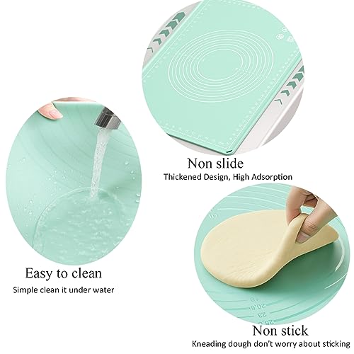 Silicone Pastry Mat 28"*20" Extra Thick Non Stick Baking Mat with Measurement Food Grade Silicone Rolling Dough Mat