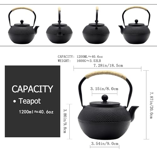 Black Cast Iron Teapot