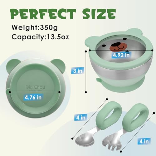 Baby Suction Bowl Set with Spoon & Fork