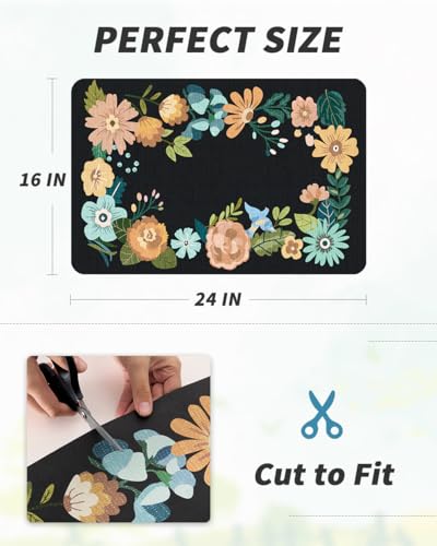 Coffee Mat Hide Stain Rubber Backed Absorbent Dish Drying Mat for Kitchen Counter