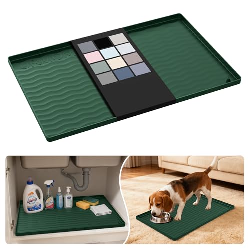 Waterproof Silicone Under Sink Mat 22'' x 14'' Shelf Liner for Kitchen and Bathroom