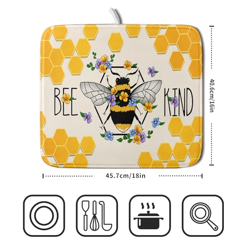 Bee Kind Dish Drying Mat