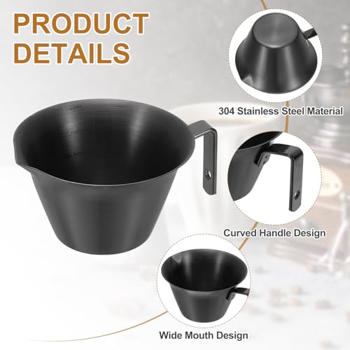 2 Pcs Stainless Steel Espresso Cup with Handle