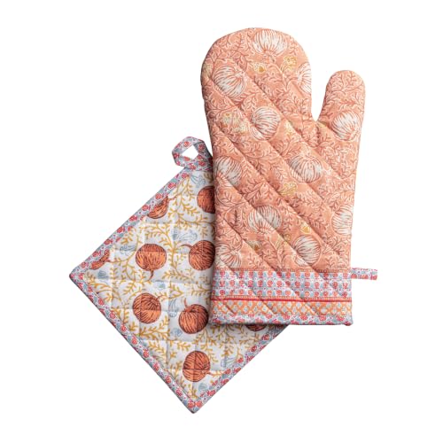 100% Cotton Oven Mitt & Pot Holder Set (2 Count)