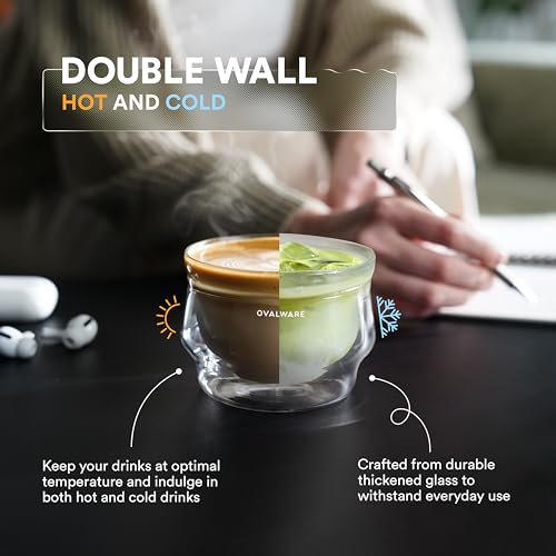 Double Wall Latte Art Cups 8.5oz (2 Count)