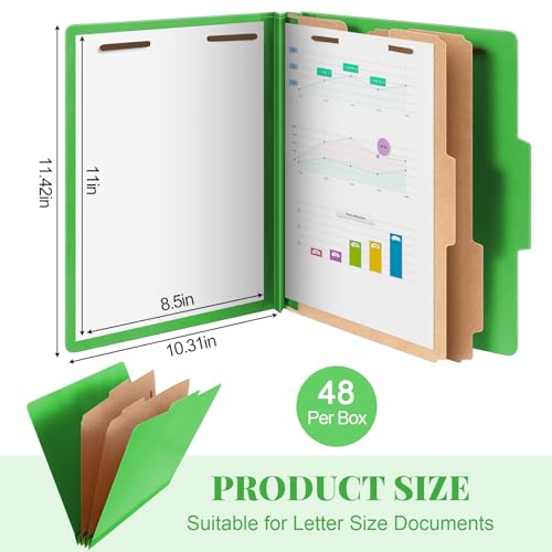 48 Pcs Classification Folders Letter Size
