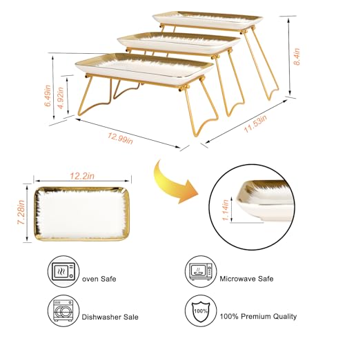 3 Tier Porcelain Serving Tray 12in
