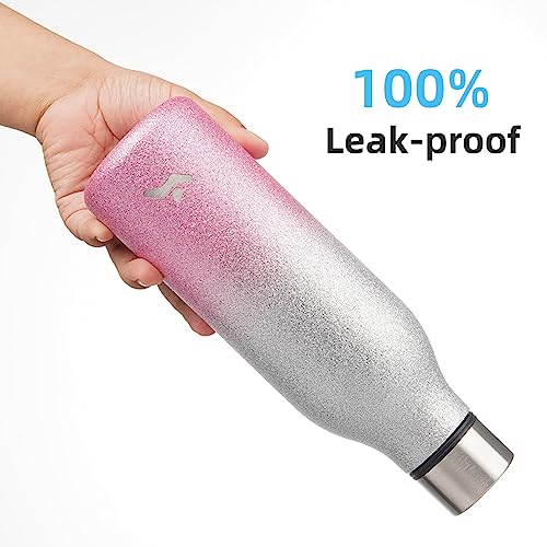 18 oz Insulated Stainless Steel Metal Water Bottle with Strap