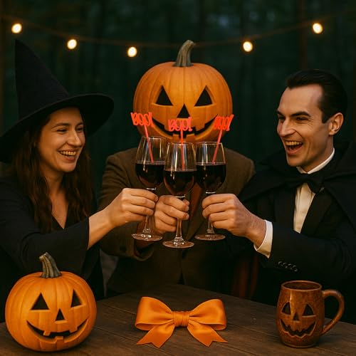 30 Pcs Halloween Swizzle Sticks Boo Fall Drink Stirrers