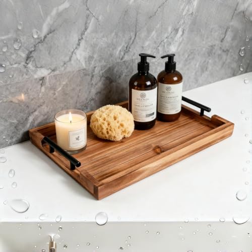 3Pcs Nested Vintage Wood Serving Tray Set