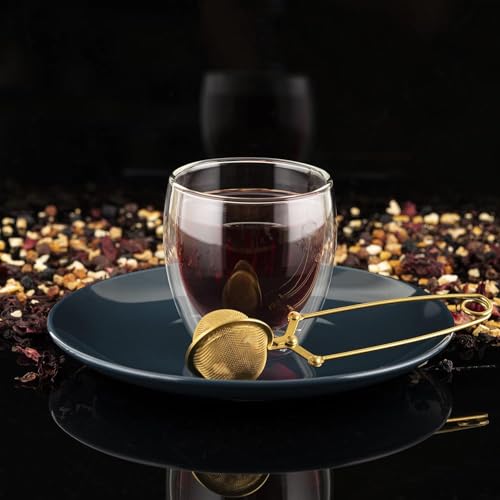 Snap Ball Tea Strainer 3 Pack Tea Infuser with Handle Tea Mesh Infuser Snap Ball Strainer Steep Loose Leaf Tea Infuser Fine Mesh Ball Tea Filter Strainer for Spices and Seasonings (3 Count)