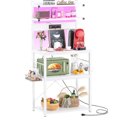 Bakers Rack with Power Outlet & RGB LED (11 Count)