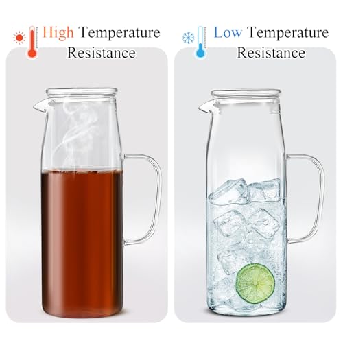2 Sets Glass Pitcher with Lid (2 Count)