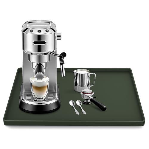 Silicone Coffee Maker Mat with Lip for Countertops