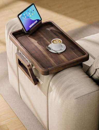 Sofa Arm Tray with 360° Phone Holder