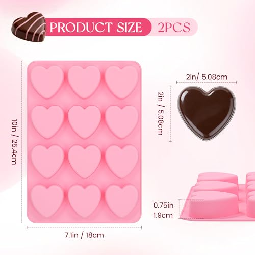 Heart Shaped Silicone Chocolate Molds (2 Count)