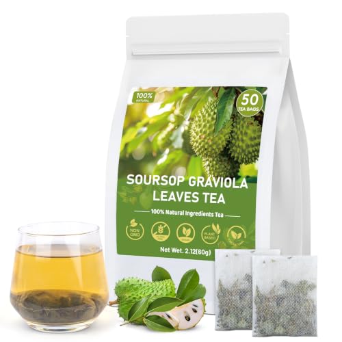 Soursop Tea 100% Natural Soursop Leaves Tea Bags for Digestion (50 Count)