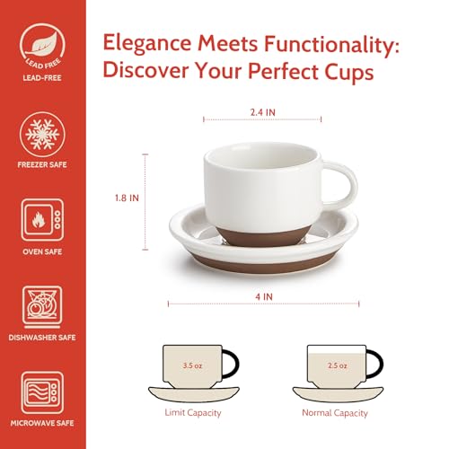 2.5 Ounce Espresso Cups Set of 4 (4 Count)
