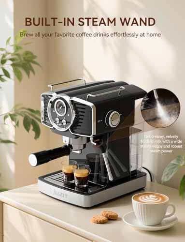 20 Bar Espresso Machine Retro with Powerful Milk Frother