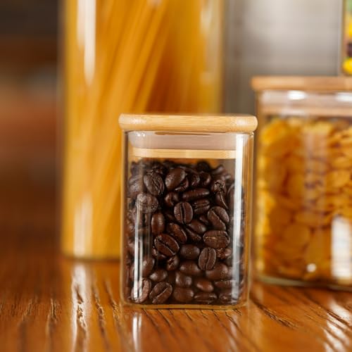 Glass Food Storage Jars Square 8oz (12 Count)
