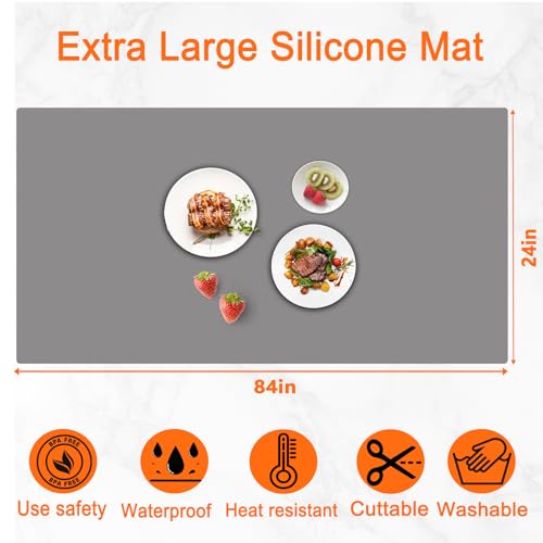 84''x24'' Extra Large Silicone Mat for Kitchen Counter