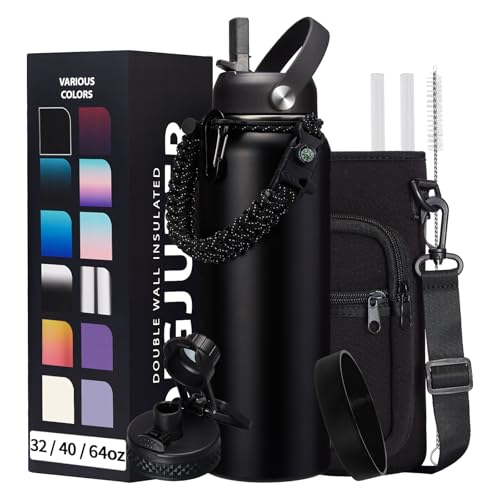 40OZ Insulated Water Bottle with Auto Spout Lids (9 Count)