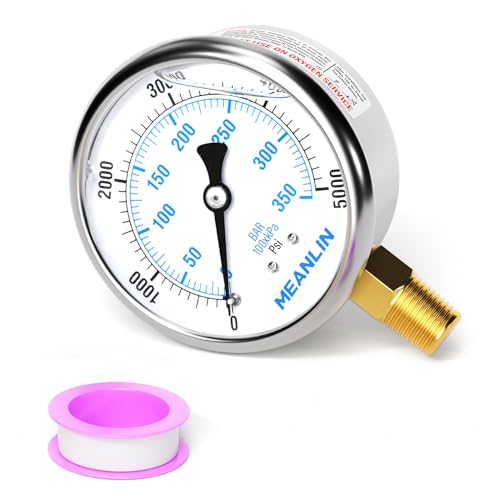 0~5000Psi Liquid Filled Pressure Gauge 1