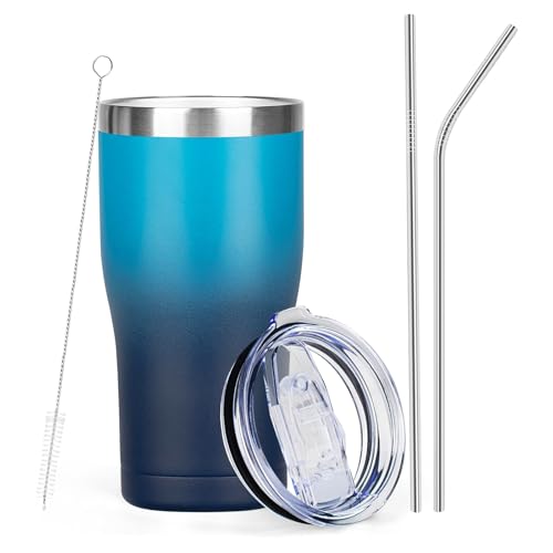 20oz Insulated Tumbler with Lid Straw Travel Coffee Mug Cup