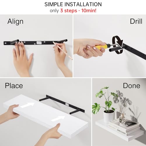 White Floating Shelves 22.5in