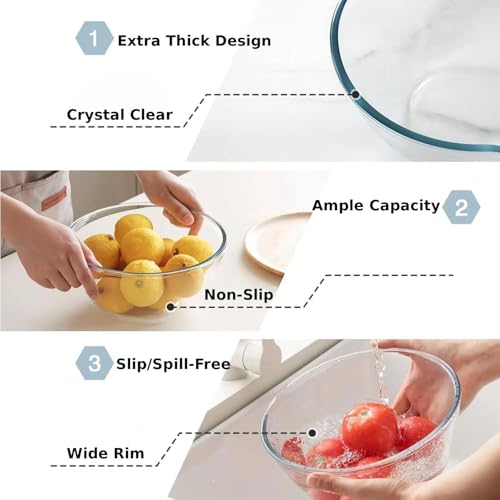 4pc Glass Mixing Bowls Sets