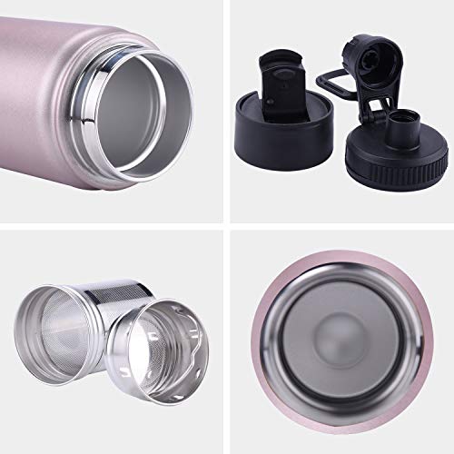 Infuser Travel Mug with Removable loose leaf Tea Strainer Tea Filter Water Bottle 18