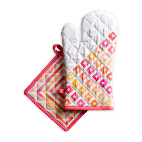 100% Cotton Oven Mitt & Pot Holder Set