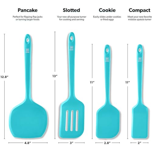 DI ORO Silicone Turner Spatula Set (4 Count)