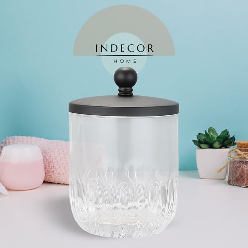 Glass Jar with Metal Lid for Bathroom Organization