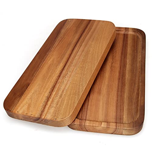 Small Acacia Wood Tray Serving Platters Wooden Plate Mini Charcuterie Board