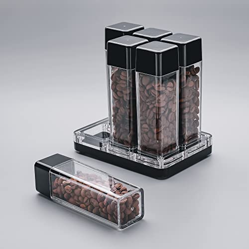 6 Tubes Coffee Bean Cellars with Stand & Hopper (16 Ounce)