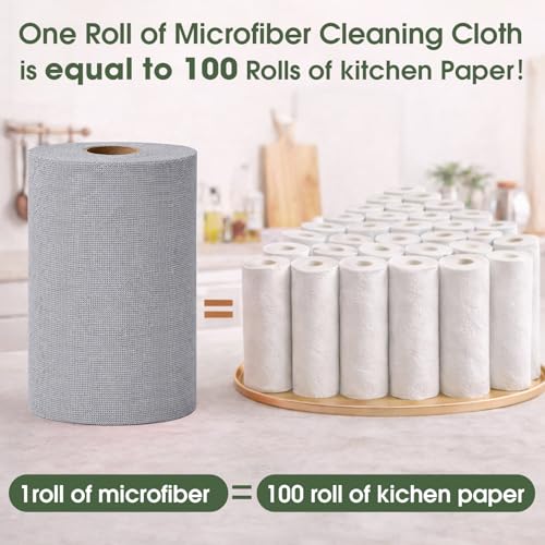 Microfiber Cleaning Cloth Roll (100 Count)