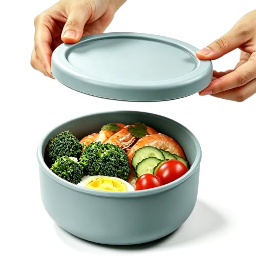 24 fl oz Adult Silicone Reusable Lunch Bento Bowl with Lid