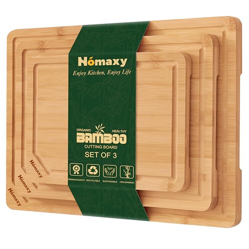 Organic Bamboo Cutting Boards Set for Kitchen Set of 3 (3 Count)