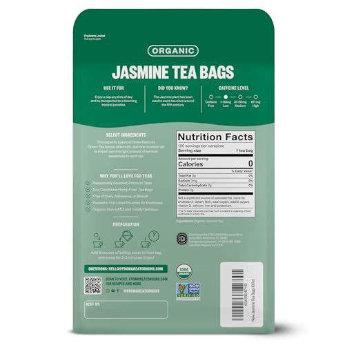 Organic Jasmine Green Tea (100 Count)