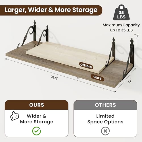12 Inch Deep Floating Shelves for Wall