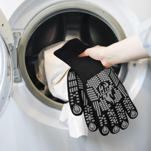 BBQ Gloves 1472°F Heat Resistant with Silicone Grip Oven Mitts (2 Count)
