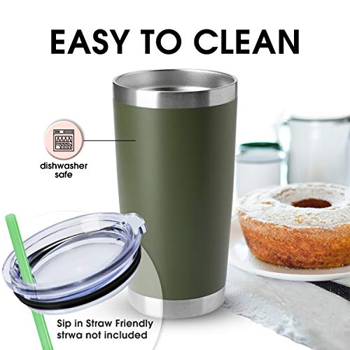 20oz Tumblers Bulk Stainless Steel Cup with Lid Double Wall Vacuum Insulated Coffee Mug for Cold & Hot Drinks 8 Pack (8 Count)